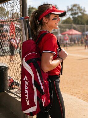 Easton Red White Black Softball Baseball Bat Bag Backpack